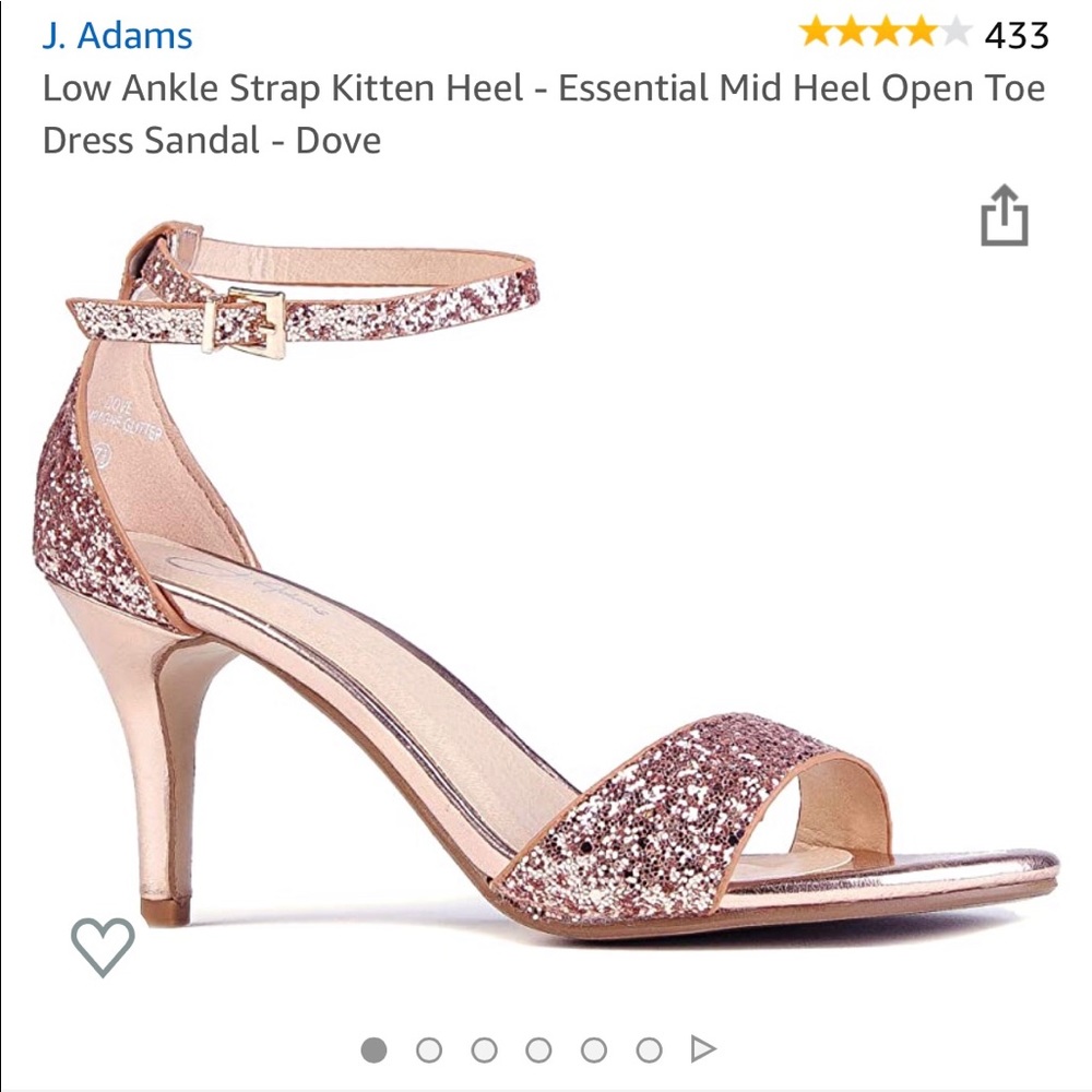 J. Adams rose gold glitter heels